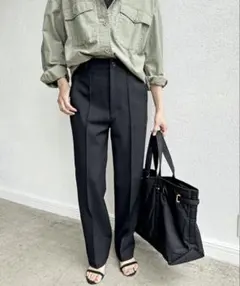 spick & span ハイブリッドダブルクロスストレートパンツ