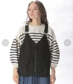 niko and… ニコアンド ポケットポケットベスト ブラック フリーサイズ