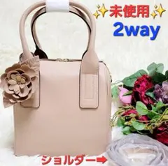 【極美品】ミニボストン　レザー　ハンドバッグ　2way　ショルダー　花　自立　春