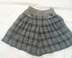 pom ponette junior グレー系チェック キュロットスカート