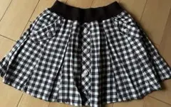 茶色と白のチェック フレアスカート