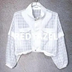 REDYAZEL スタンドショートブルゾン ショート丈 シースルー シアーシャツ