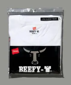 【新品】Hanes BEEFY長袖Tシャツ L 白ホワイトロンT