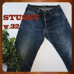 OLD STUSSY オールドステューシー 鬼ヒゲ USA製デニムパンツ W32のサムネイル