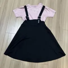 140 ワンピース サロペット風ワンピース 半袖