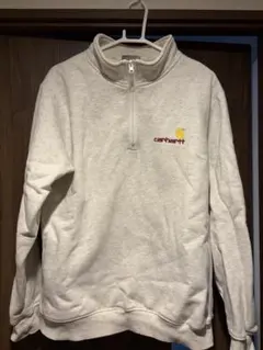 Carhartt XL ハーフジップ スウェットライトグレー