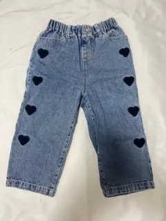 デニムパンツ 長ズボン 100 ハート柄 女の子
