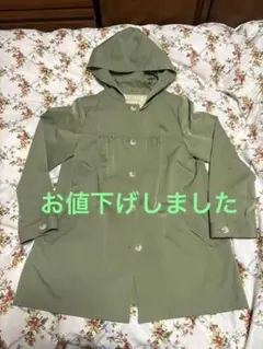 オリーブグリーン フード付きコート