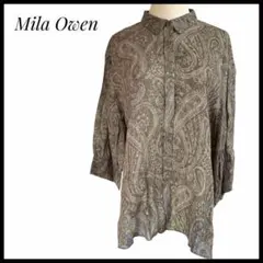 【新品】　MilaOwen ペイズリー柄　五分袖　シャツ　Mサイズ 秋　ラミー