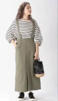 niko and… 2WAY Aラインミリサススカート　カーキ　M 新品　未使用