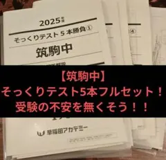 早稲田中】そっくりテスト5本勝負 2025年度 - メルカリ