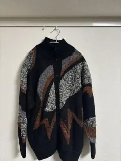 I.B. DIFFUSION 幾何学模様 カーディガン M
