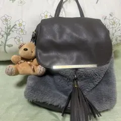 タッセル付きショルダーバッグ 黒