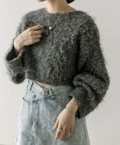 mystic ウールシャギーショートニット