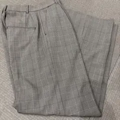 センタープレス入りチェックパンツ