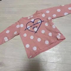 ピンク ドット柄 長袖Tシャツ
