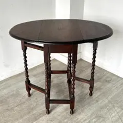 英国アンティーク木製ゲートレッグテーブル/ダイニング机/バタフライ
