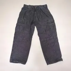 メンズ デニムカーゴパンツ ウエストゴム ドローコード付のサムネイル