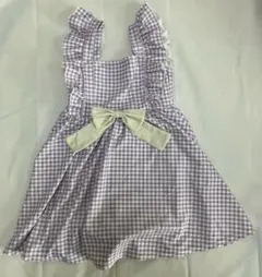 キャサリンコテージ 水着 ギンガム ライラック 130