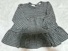 ZARA チェック柄長袖ワンピース