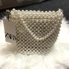 ZARA パール装飾 ショルダーバッグ