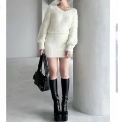 RESEXXY シャギーニットワンピース