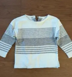 ストライプ長袖カットソー（ホワイト/グレー）