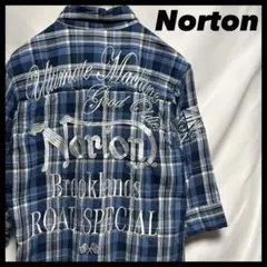 Norton 刺繍　5部袖　チェックシャツ　2のサムネイル