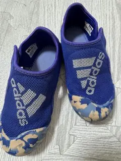 【18㎝】adidas メッシュサンダル 青 カモフラージュ