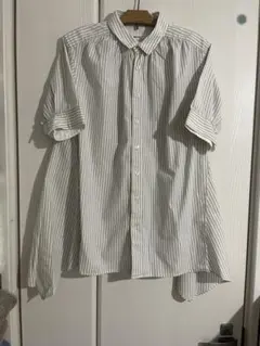 COMME CA ISM ストライプ 半袖シャツ フレアシルエットのサムネイル