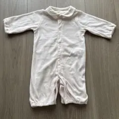 フリースロンパース クリーム色 長袖