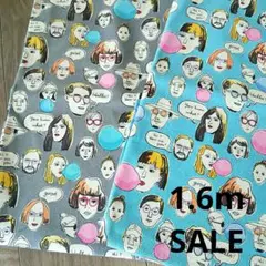 1.6m コットンリネン　生地　ハンドメイド　はぎれ　お買い得　5枚セット