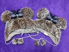 ミニー　ヒョウ柄　ブラウン　ファンキャップ　セット