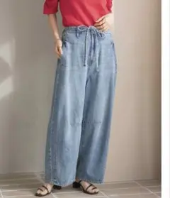 SALE！ローリーズファーム／イージーバレルデニムパンツ