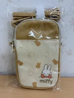 ミッフィー　スマホショルダー　ベージュ