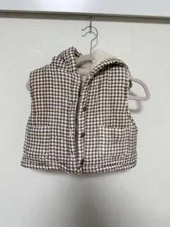 BELLA BAMBINA チェックボアベスト XS 80-90size