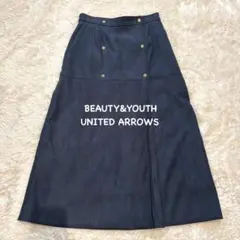 BEAUTY&YOUTH スエード風 Aラインロングスカート S ダークブルーのサムネイル