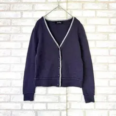 EASTBOY イーストボーイ　カーディガン　紫　V ネック　Lのサムネイル