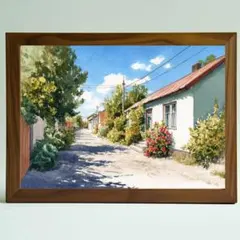 A4 桜並木と川の春風景｜日本の春の散歩道｜癒しの桜アート