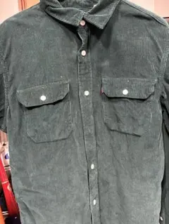Levi's ダークグリーン コーデュロイシャツ L