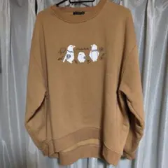 natureClothing ノルディックバードプリント スウェット ブラウン系