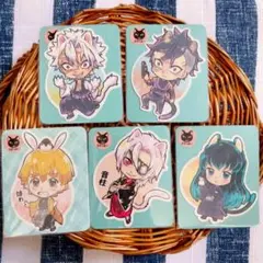 鬼滅の刃 ステッカー 5種 シール 不死川 実弥 玄弥 宇髄天元 我妻善逸 時透