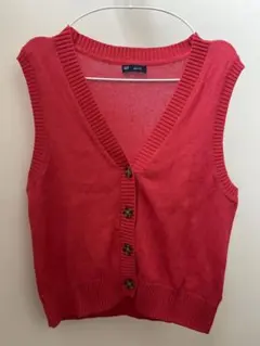 GAP Vネック ニットベスト レッド