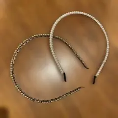 パールデザイン カチューシャ2本セット