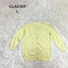 GLACIER グラシア カーディガン 七分袖　L イエロー　薄手のサムネイル