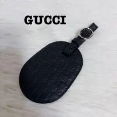 GUCCI ラゲージタグ シマレザー キーホルダー ネームタグ