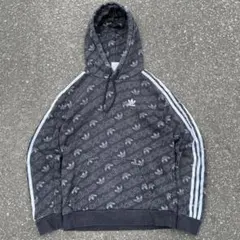 00s adidas アディダス パーカー フーディ 総柄 y2k トレフォイル
