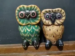木彫りフクロウの置物　最終値下げ！