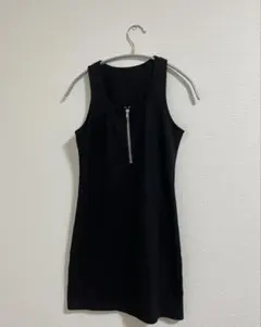 non-hedge ジッパー付き ノースリーブ ミニワンピース