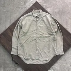 8BS1 ボタンダウン　長袖シャツ　ベージュ　M ワイシャツ　古着used